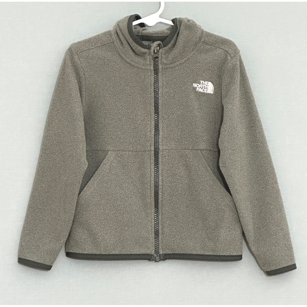 The North Face Kids Toddler 4T Gray Full Zip Fleece Hooded Jacket Coat NF0A34V3